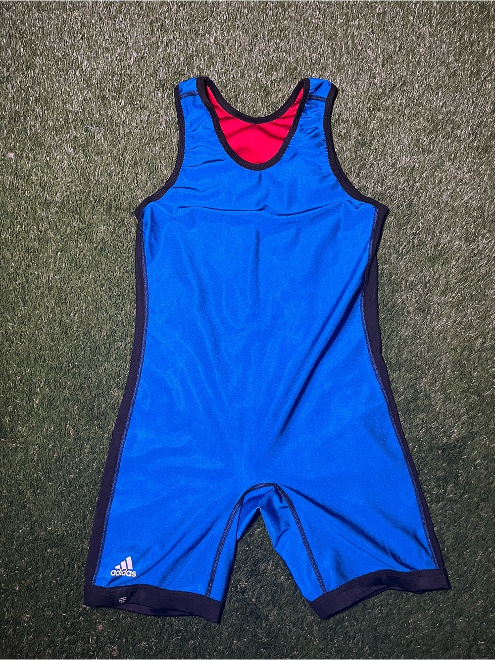Adidas reversible red/blue wrestling singlet (read description)